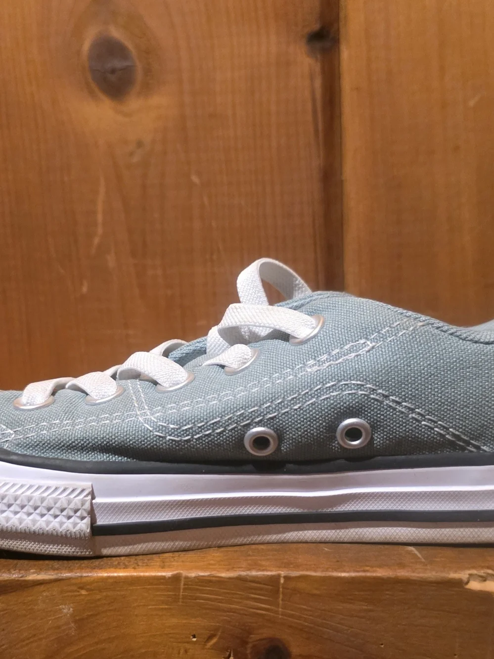 Converse Kids Low Top Sneakers in Sage Green with White Accents